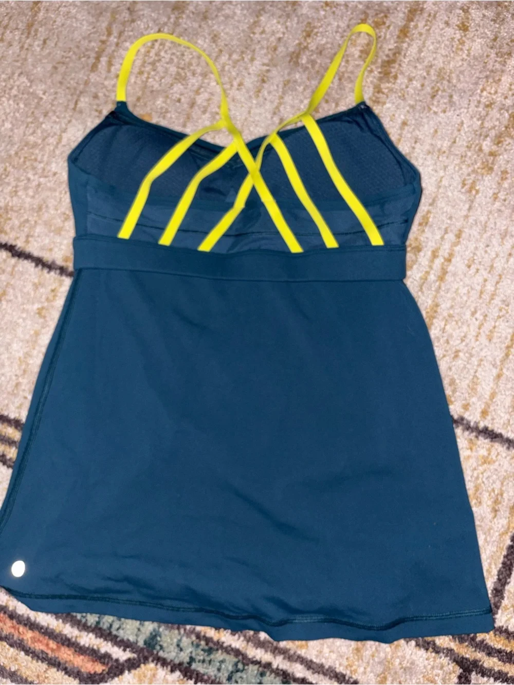 lululemon athletica Navy Dress with Yellow Straps